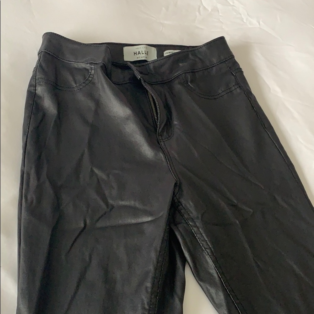 Black shiny pants